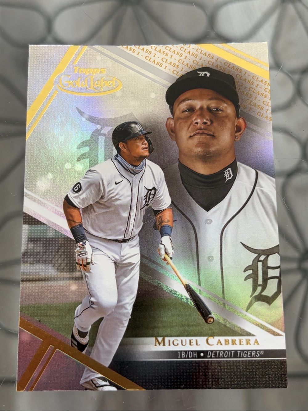 Miguel Cabrera 2021 Topps Gold Label Refractor Detroit Tigers Baseball Card